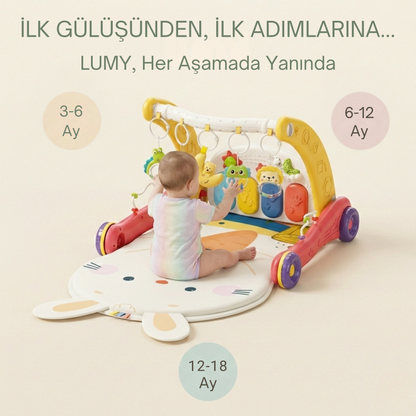 LUMY Baby™ 3-in-1 Bebek Oyun Halısı & Yürüteç – Güvenli Keşif, Mutlu İlk Adımlar