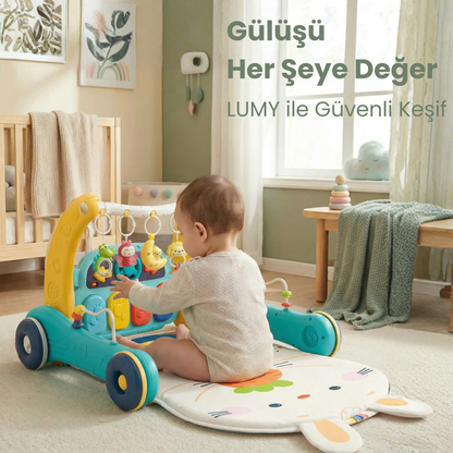 LUMY Baby™ 3-in-1 Bebek Oyun Halısı & Yürüteç – Güvenli Keşif, Mutlu İlk Adımlar